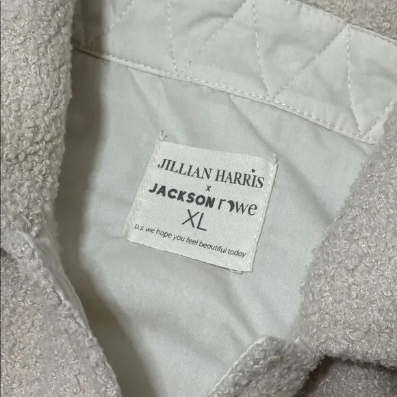 Jackson Rowe x Jillian Harris The Scholar Shacket Warm Vanilla Heart Jacket Top - Picture 7 of 8